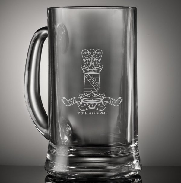 Glass Tankard - 11th Hussars (PAO)